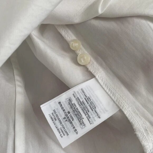 New J Crew X Thomas Mason Women's Button Down Boy Shirt Top White Size 00 NWOT - Picture 10 of 10